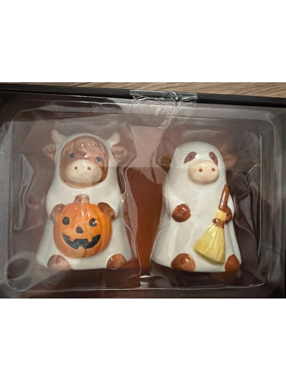 Jack O’ Lantern Ghost Cows Salt & Pepper Shakers Halloween